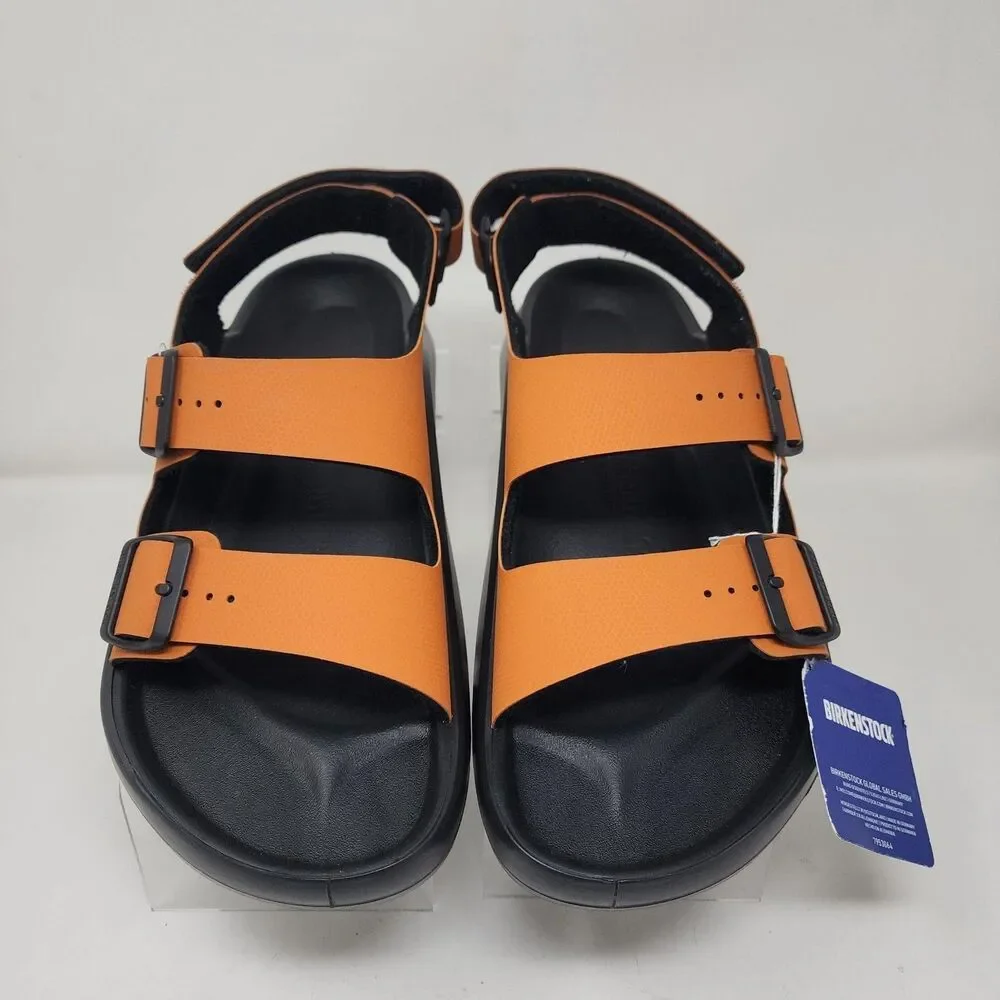 Birkenstock Sandals Mens Size 10 Orange Adjustable Buckle Backstrap Casual